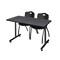 Kobe Rectangle Tables > Training Tables > Kobe Training Table & Chair Sets, 48 W, 30 L, 29 H, Grey MKTRCT4830GY47BK - alternate 1